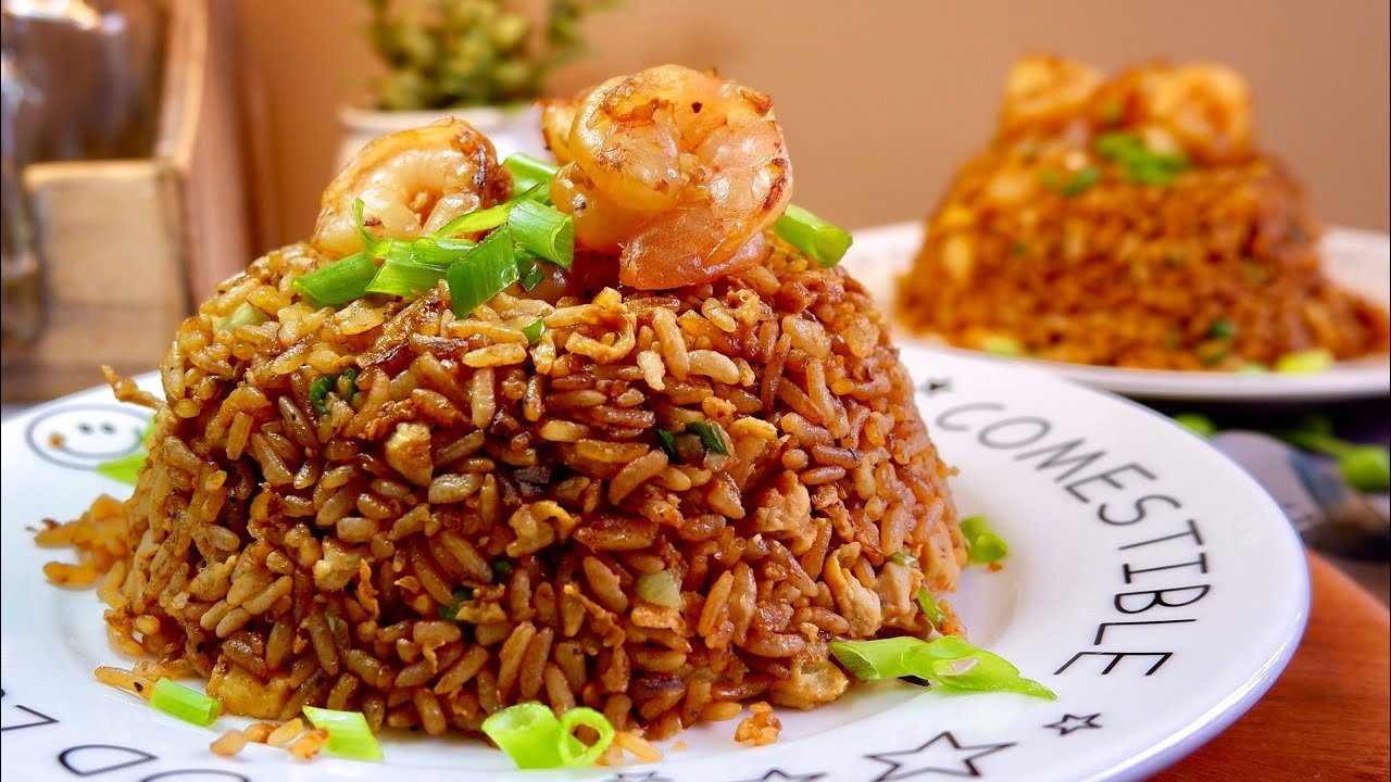Garlic Prawns with Rice Recipe - seafood